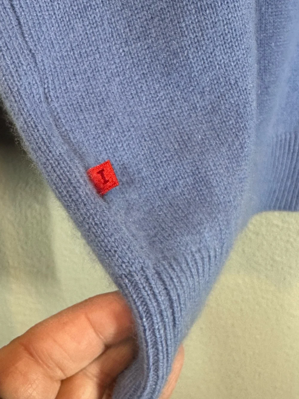 Vintage IZOD Men's Medium Blue Cashmere Polo Style Sweater